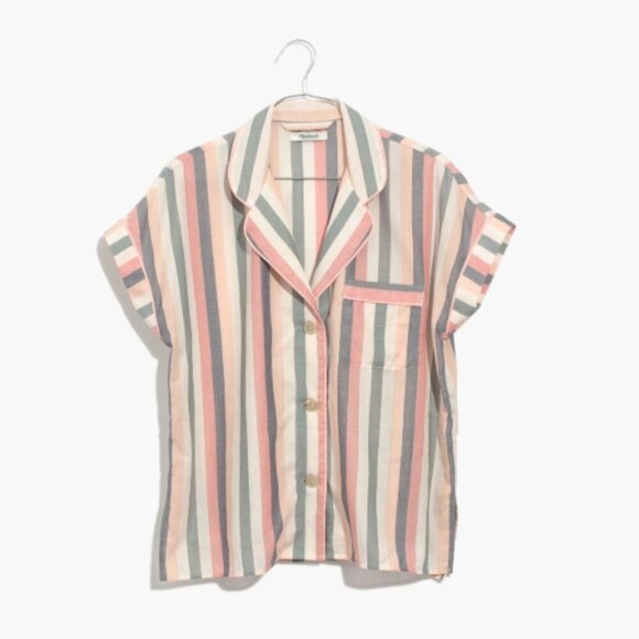 Madewell | Bedtime Pajama Top in Rainbow Stripe Size XXS - Picture 1 of 8